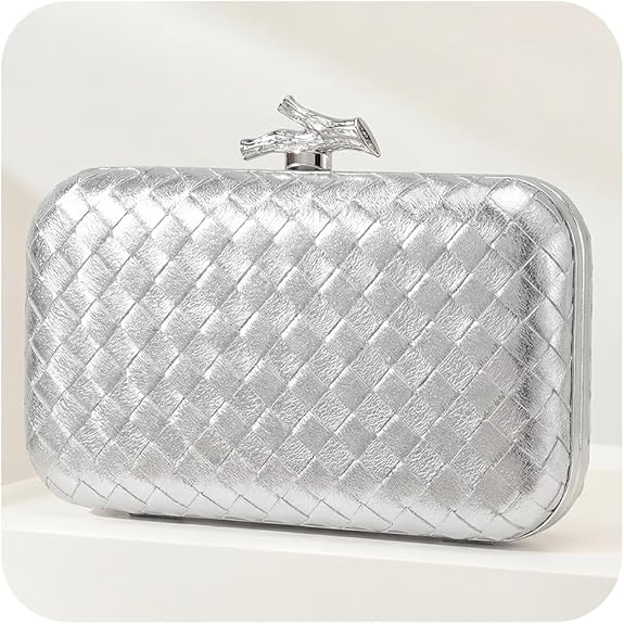 Women’s Satin Clutch Bag Ruched Evening Purse with Chain Strap Silver spring 2026 collection