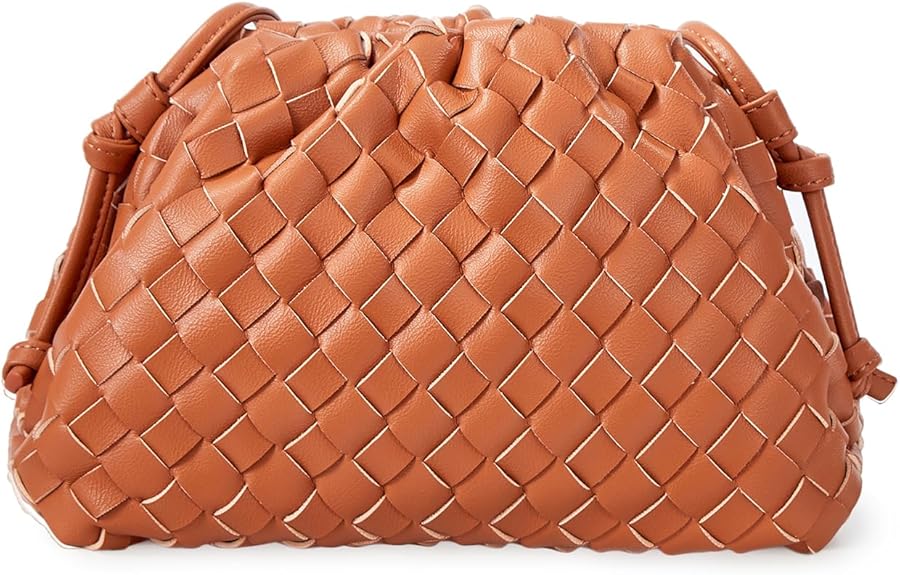 Women’s Pleated Cloud Clutch Bag Vegan Leather Soft Dumpling Purse Light