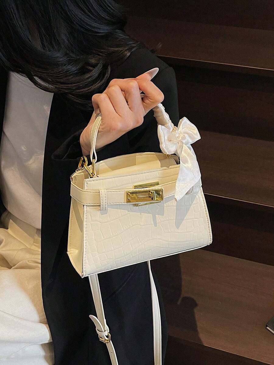 Women’s Mini PU Leather Crossbody Bag Litchi Grain Square Handbag Black spring 2026 collection