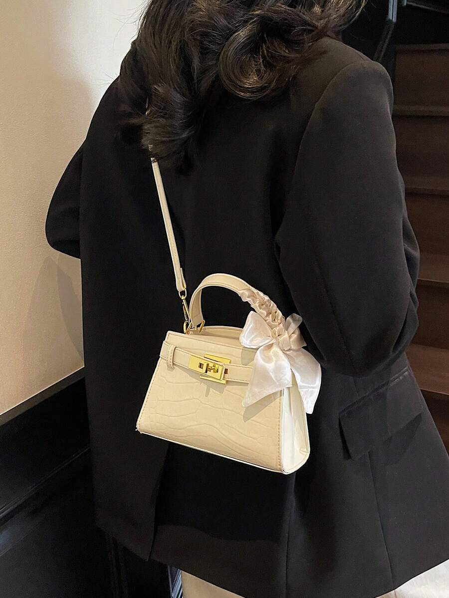 Women’s Mini PU Leather Crossbody Bag Litchi Grain Square Handbag Black spring 2026 collection