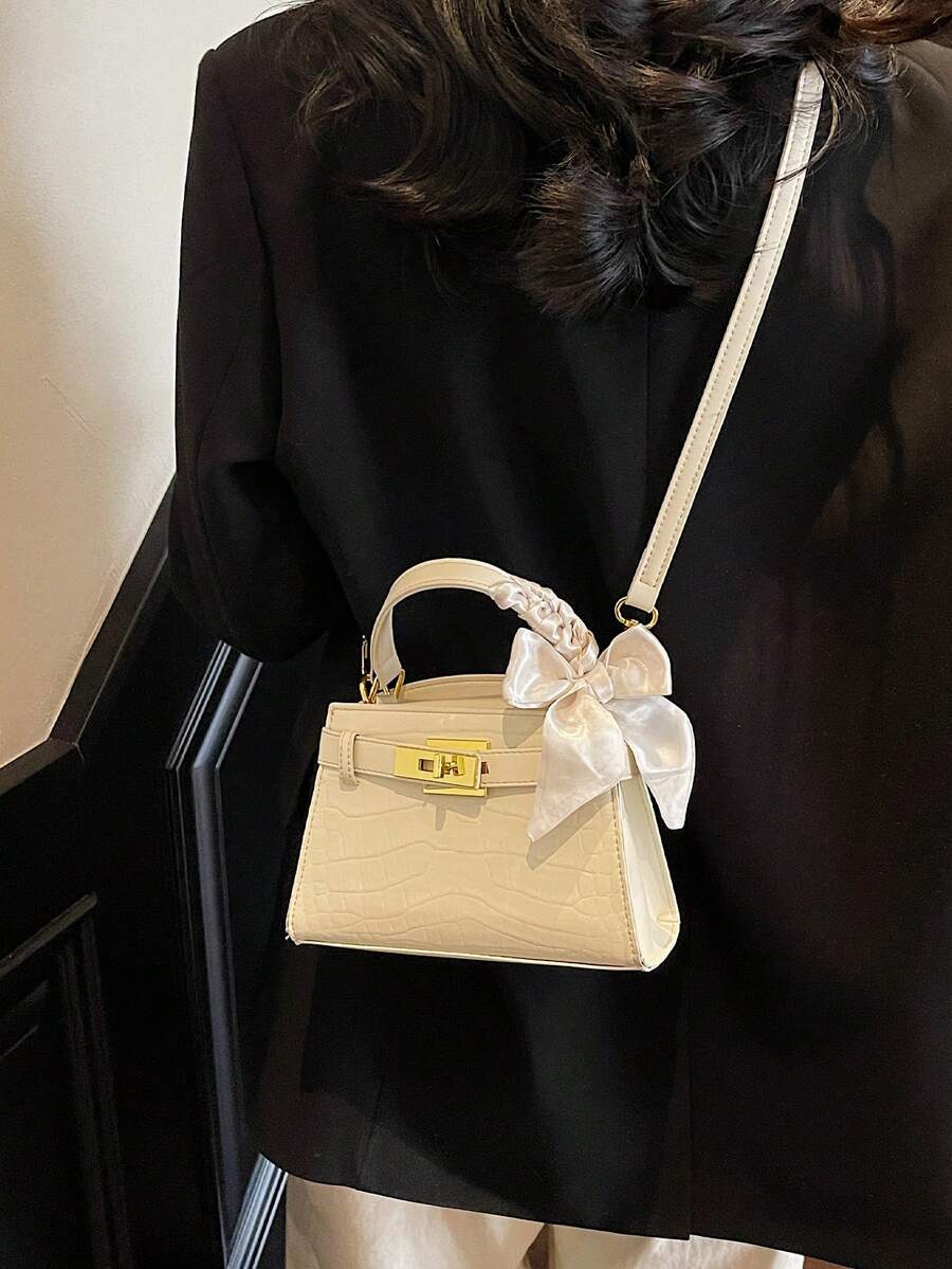 Women’s Mini PU Leather Crossbody Bag Litchi Grain Square Handbag Black spring 2026 collection