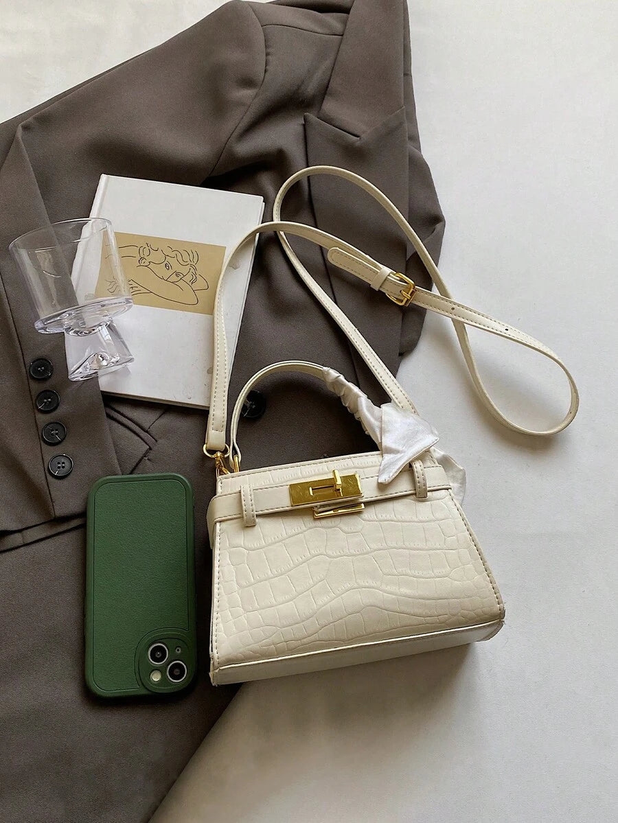Women’s Mini PU Leather Crossbody Bag Litchi Grain Square Handbag Black spring 2026 collection