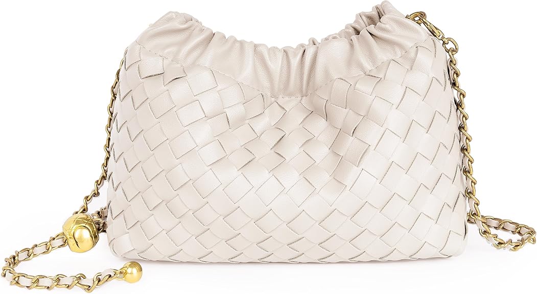 Women’s Woven Dumpling Bag Crossbody Hobo Shoulder Clutch Light Beige spring 2026 collection