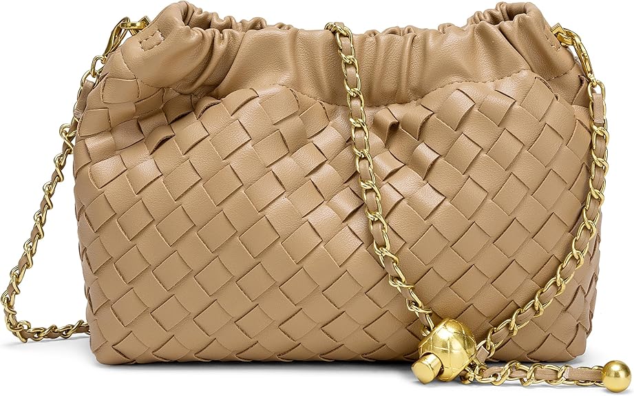 Women’s Woven Dumpling Bag Crossbody Hobo Shoulder Clutch Light Beige spring 2026 collection