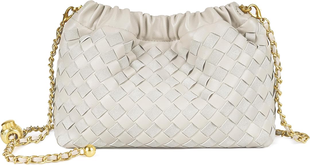 Women’s Woven Dumpling Bag Crossbody Hobo Shoulder Clutch Light Beige spring 2026 collection