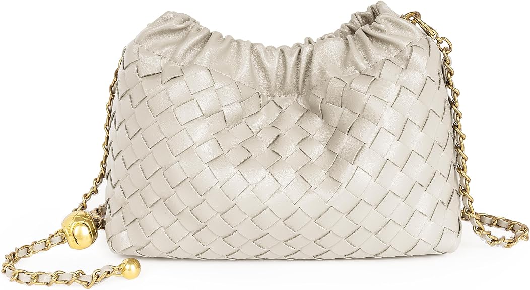 Women’s Woven Dumpling Bag Crossbody Hobo Shoulder Clutch Light Beige spring 2026 collection