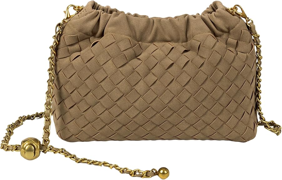 Women’s Woven Dumpling Bag Crossbody Hobo Shoulder Clutch Light Beige spring 2026 collection