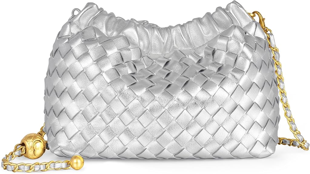 Women’s Woven Dumpling Bag Crossbody Hobo Shoulder Clutch Light Beige spring 2026 collection