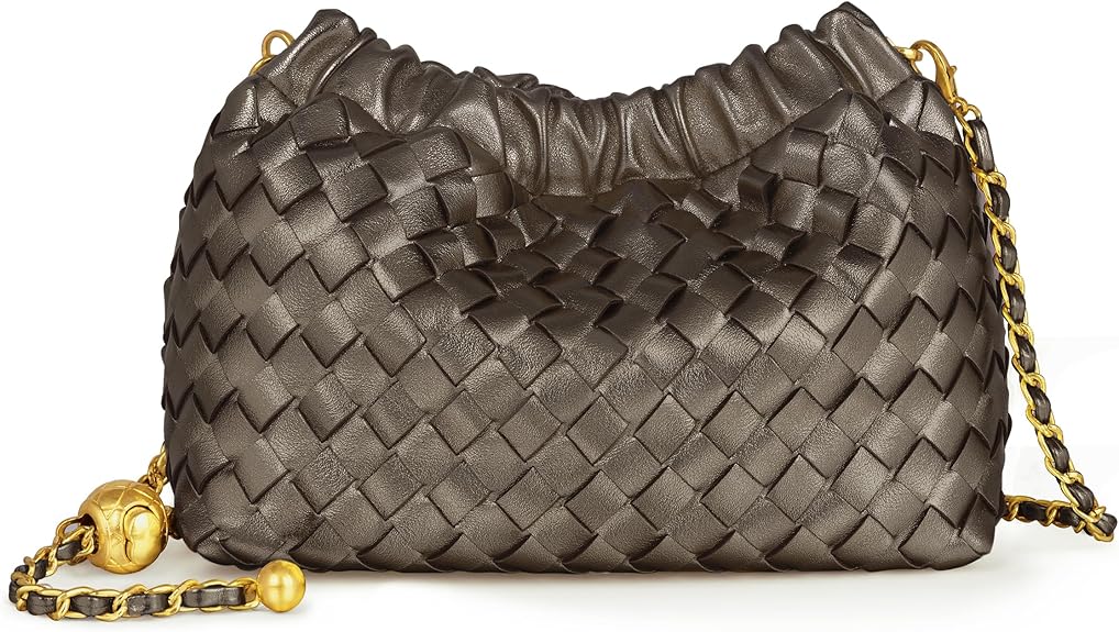 Women’s Woven Dumpling Bag Crossbody Hobo Shoulder Clutch Light Beige spring 2026 collection