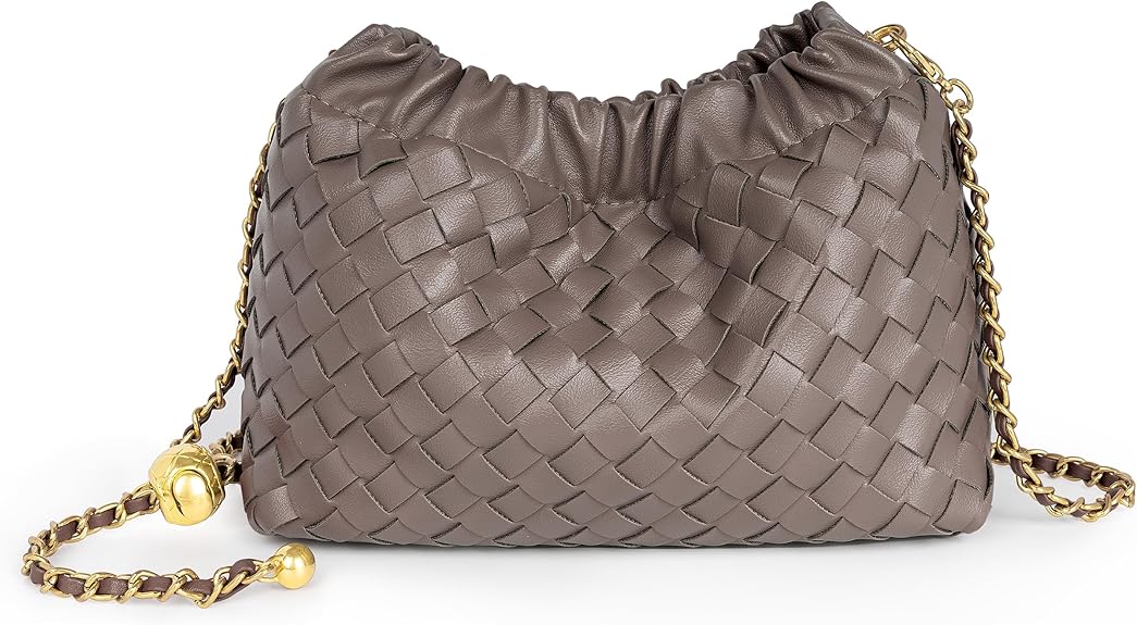 Women’s Woven Dumpling Bag Crossbody Hobo Shoulder Clutch Light Beige spring 2026 collection