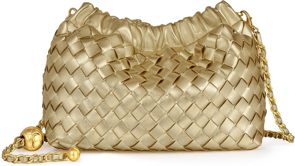 Women’s Woven Dumpling Bag Crossbody Hobo Shoulder Clutch Light Beige spring 2026 collection