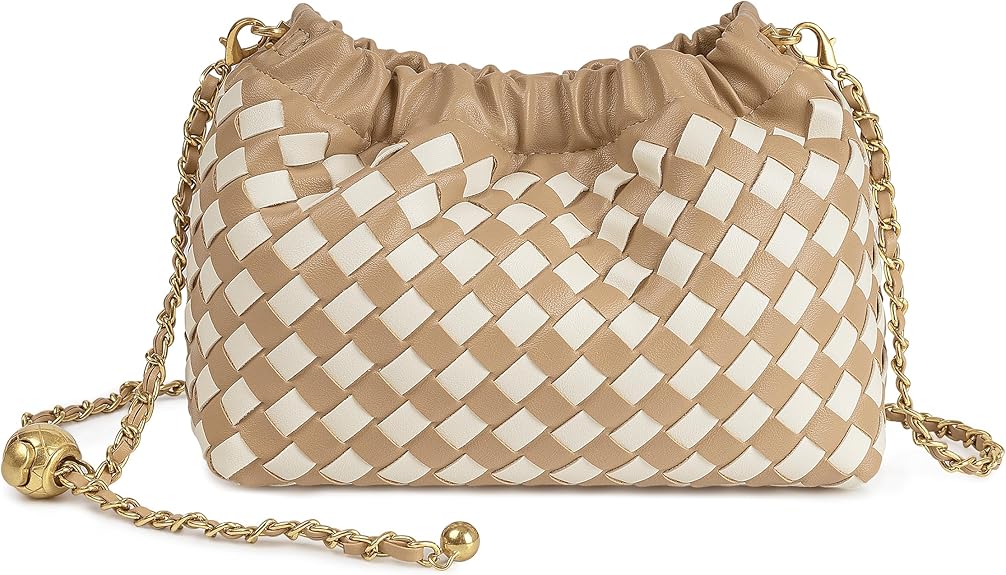 Women’s Woven Dumpling Bag Crossbody Hobo Shoulder Clutch Light Beige spring 2026 collection