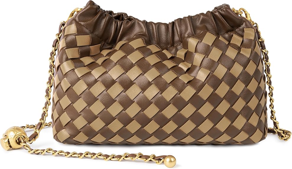 Women’s Woven Dumpling Bag Crossbody Hobo Shoulder Clutch Light Beige spring 2026 collection