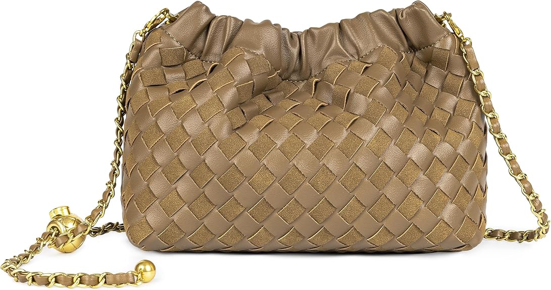 Women’s Woven Dumpling Bag Crossbody Hobo Shoulder Clutch Light Beige spring 2026 collection