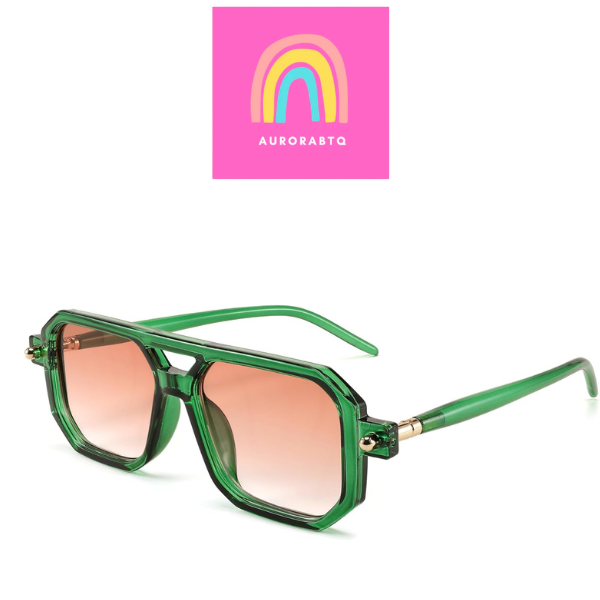 Retro Square Aviator Sunglasses Unisex 70s Style UV400 Gradient Lens