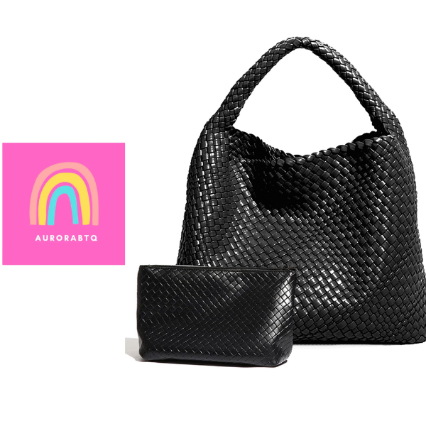 Women’s Woven Tote Bag with Pouch Large Capacity Hobo Shoulder Bag Silver spring 2026 collection