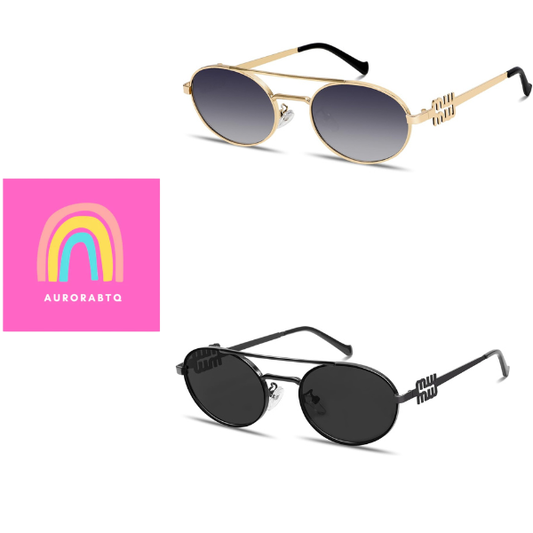 Women’s Retro Oval Sunglasses 90s Narrow Metal Frame UV400 Gradient Lens 2026 Trendy
