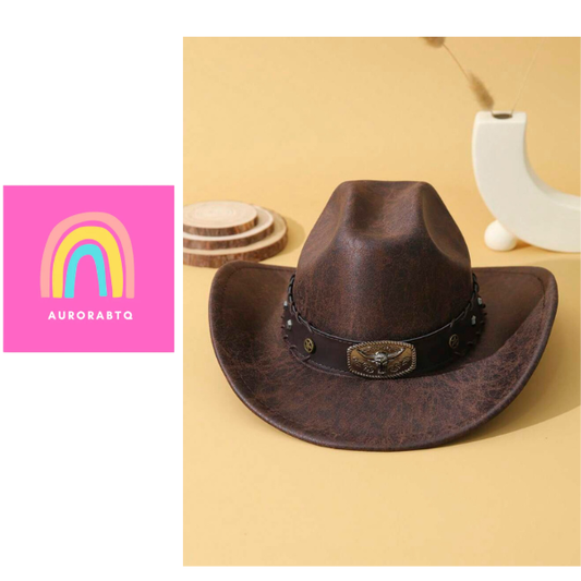 Unisex Coffee Brown Western Wide Brim Cowboy Hat Casual Boho Style spring 2026 collection