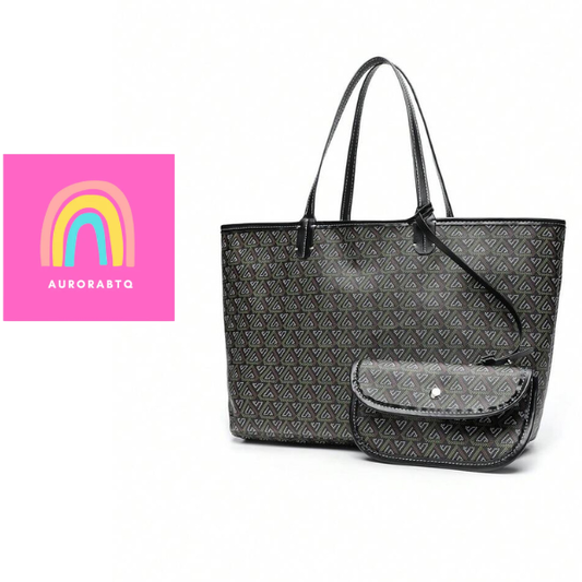 Women’s Large Tote Bag Set Minimalist Shoulder Handbag PVC Commuter Black spring 2026 collection