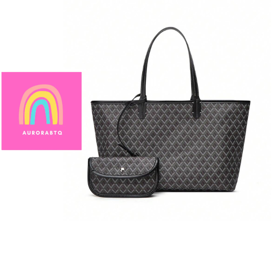 Women’s Large Capacity PVC Tote Bag Casual Shoulder Shopping Handbag Black spring 2026 collection