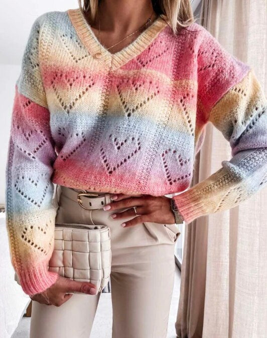 The Rainbow Heart Sweater