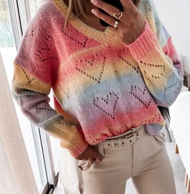 The Rainbow Heart Sweater
