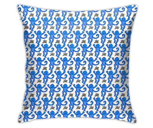 The Monkey Pillow Case in Blue