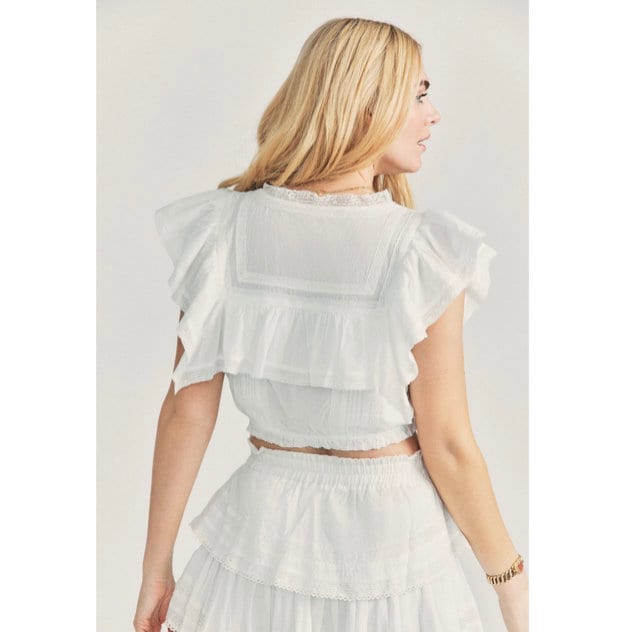 White Chloe Matching Skirt and Top Set