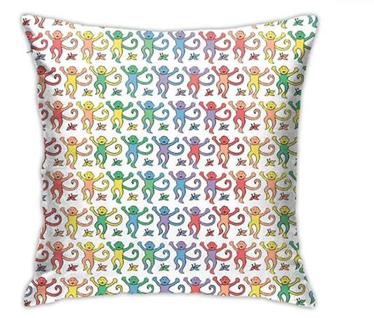 The Monkey Pillow Case in Rainbow