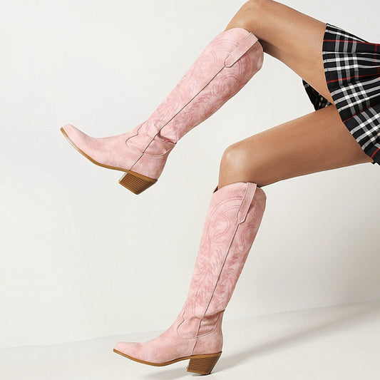 The Western Cowgirl/Cowboy Boots in Pink