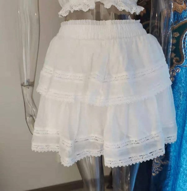 White Chloe Matching Skirt and Top Set