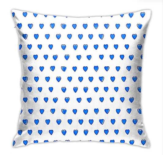 The Heart Pillow Case in Blue